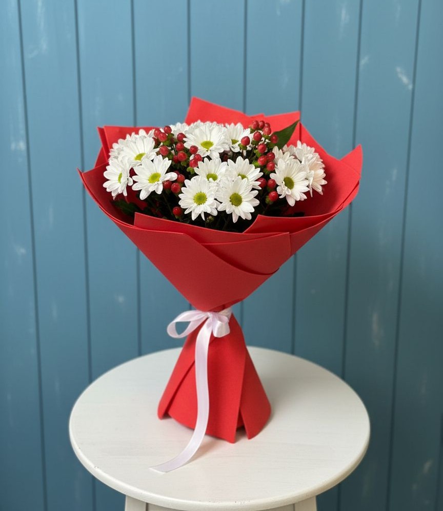 Букет цветов из: Хризантемы в Красноярске