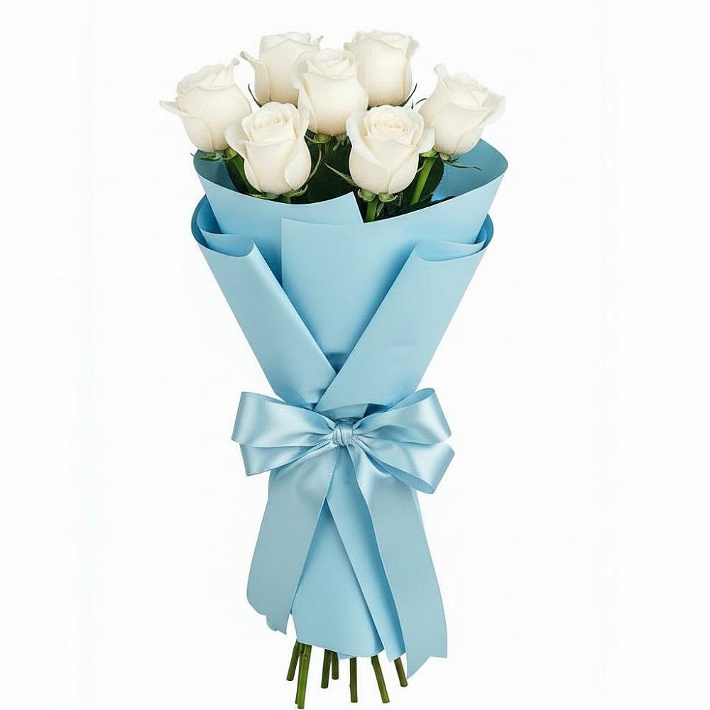 7 Белых роз Проуд в Красноярске Букет 7 белых роз Проуд в Красноярске