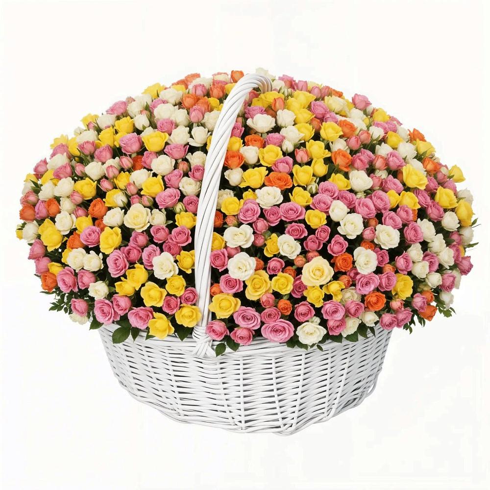 Премиум корзина Кустовых Роз в Красноярске Премиум букет из: Розы в Красноярске