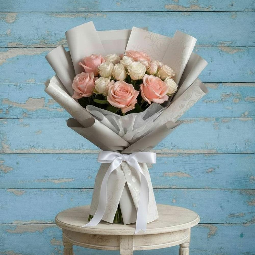 Букет Нежное облако в Красноярске Букет цветов из: Розы в Красноярске