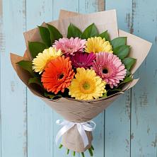 Букет яркий день в Красноярске Букет цветов из:  Герберы в Красноярске