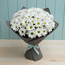 Букет белые хризантемы в Красноярске Букет цветов из:  Хризантемы в Красноярске