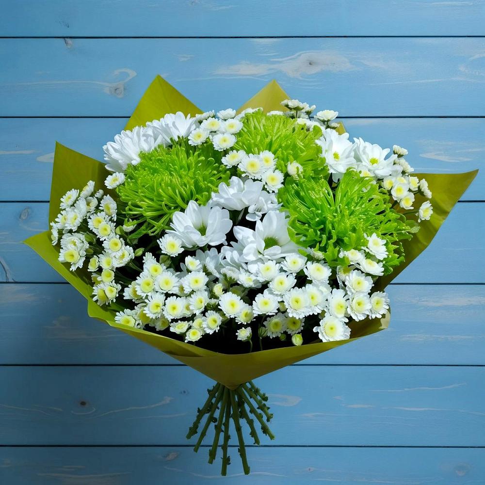 Букет скромность в Красноярске Букет цветов из: Хризантемы в Красноярске