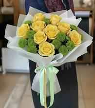 Букет цветов из:  Хризантемы и Розы в Красноярске