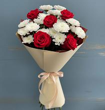 Букет цветов из:  Розы и Хризантемы в Красноярске