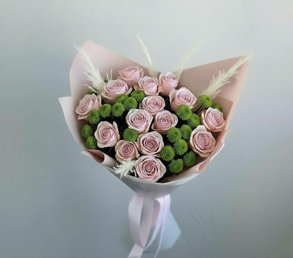 Букет доброе утро в Красноярске Букет цветов из: Розы и Хризантемы в Красноярске