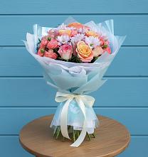 Букет цветов из:  Хризантемы и Розы в Красноярске